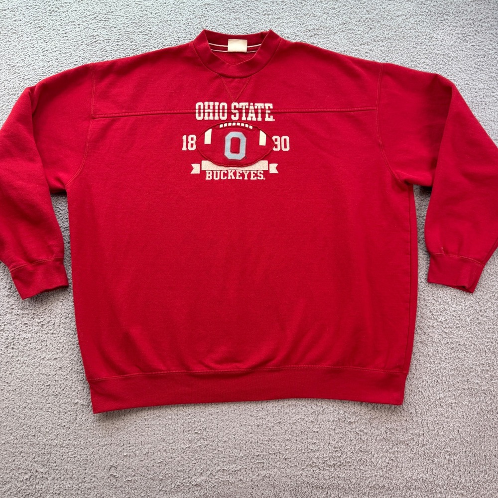 ESPNU Ohio State Buckeyes Mens 2XL Red Football Graphic Sweatshirt OSU 1890